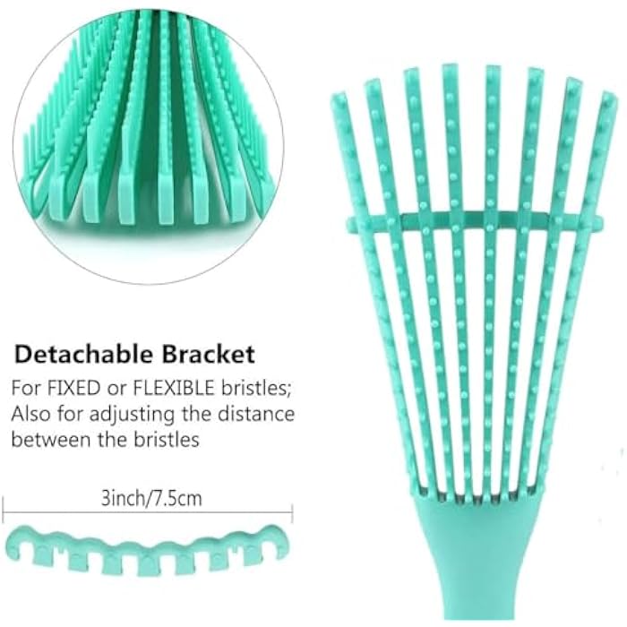 SHOWAY Detangling Brush for Curly Hair,Hair-Detangler for Afro Textured 3a to 4c Kinky Wavy for Wet/Dry/Long Thick Curly Hair, Improve Hair Texture-Easy Clean - (Green-1 Pack) - Image 2
